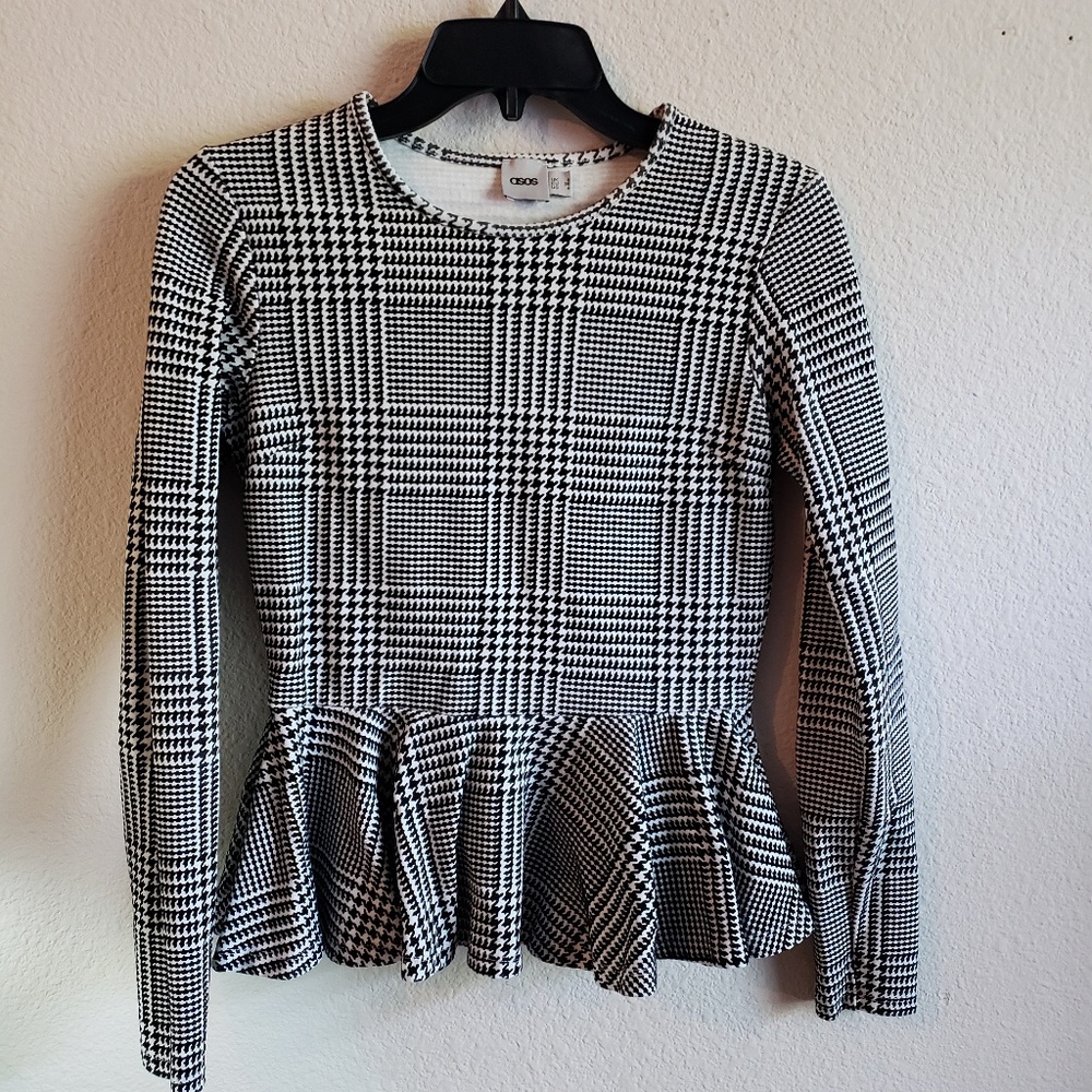 ASOS long sleeve peplum blouse